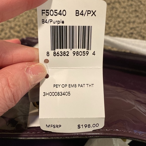 NWT Coach Purple Patent Leather Mini Tote - Picture 5 of 10